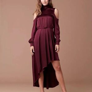 DIANE VON FURSTENBERG DVF High Low Mock Neck Gown Cabernet NWT Sz 10 $528